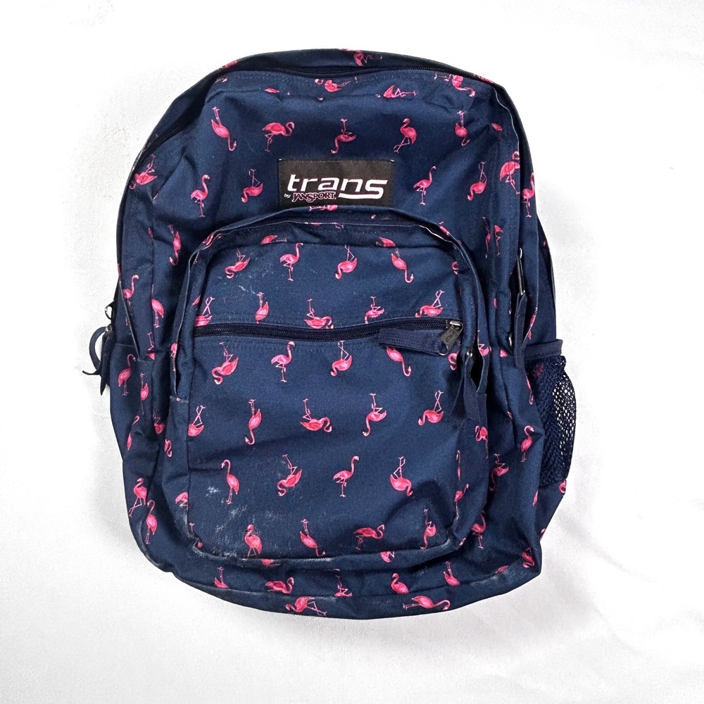 Trans by JanSport Flamingo Backpack JM601S7 SuperBreak School Bag Navy Blue Pink